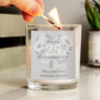 Personalised 25th Silver Wedding Anniversary Jar Candle Extra Image 2 Preview